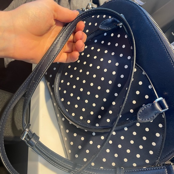 Kate Spade Payton Dome Medium Purse : Navy Dot - Picture 5 of 7